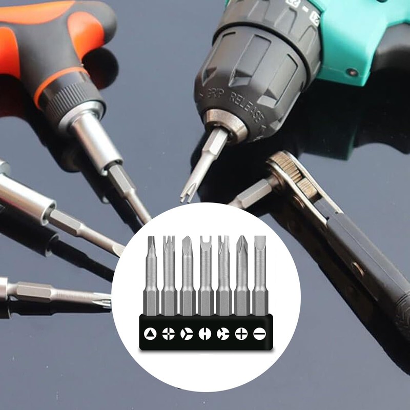 Bamyli 7-Piece Special Shaped Screwdriver Bit Set, 50 mm, Triangle,