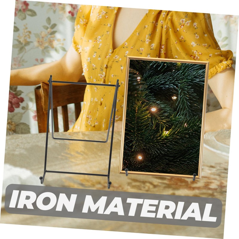 PRETYZOOM Photo Frame Stand Desktop Metal Plate Holder Artistic Work