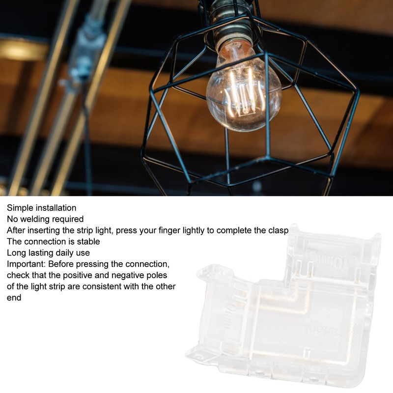 8pcs LED Strip Light Connector Professional Transparent 3Pin L Shaped