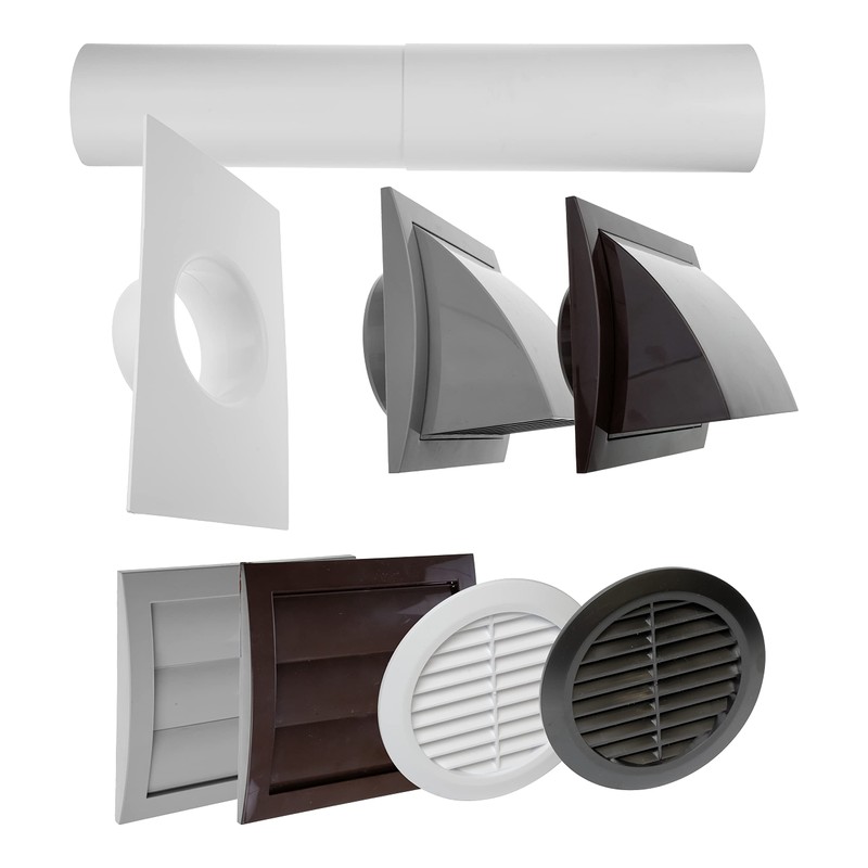 4 Inch Adjustable Through-Wall Vent Duct - White - Different