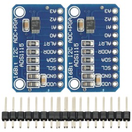 2PCS ADS1115 16 Bit IIC I2C Analog to Digital Converter Module Precision ADC Converter 4 Channel Development Board Programmable Gain Amplifier 2.0V to 5.5V for Arduino Raspberry Pi