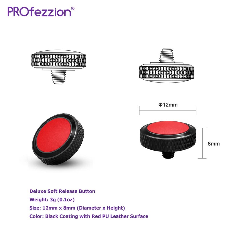PROfezzion Deluxe & Sturdy Brass Soft Release Button with Microfiber
