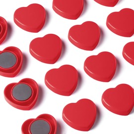DUJEQM Fridge Magnets - 20PCS Red Heart Refrigerator Magnets for Whiteboard, Locker, Map & Cabinet | Cute Decorative Heavy Duty Magnet | Small Strong Magnets for Kitchen, Office, Classroom & Home