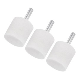 M METERXITY 3-Pack Abrasive Mounted Stone Grinding Bits, 1/4 IN(6mm) Shank Aluminum Oxide Polishing Sanding Drill Bit for Rotary Tools, 1.18IN(30mm) Dia 80 Grits Cylinder [White]