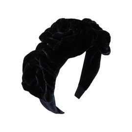 LALAFINA Diadema De Flores Doradas De Terciopelo Para Mujer Aro De Pelo Elegante Con Para Fiestas Uso Diario Y Eventos Especiales 6.69X5.90X1.96In