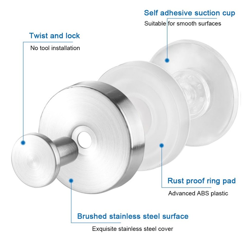 Suction Cup Wreath Hanger，Suction Cup Hooks Hanging 15 Lbs，Waterproof Suction