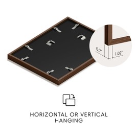 HAUS AND HUES 20x20 Frame with Real Glass and Walnut Oak Matted to 16x16 - Oak Large Square Picture Frame - Includes Vertical and Horizontal Hang - Ideal for Home, Office (20x20 in, Walnut)