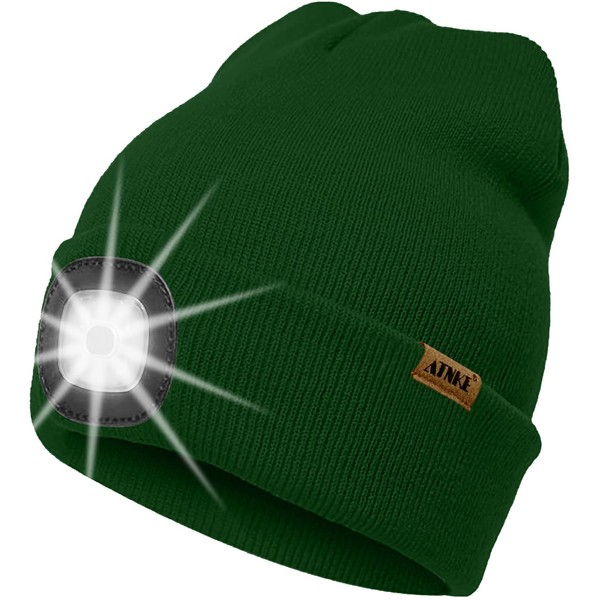 ATNKE LED Illuminated Hat with Light, Rechargeable USB 4 LED