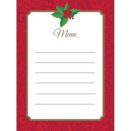 Christmas Menu Cards 8 Per Pack