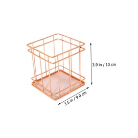 Ciieeo 2PCS Rose Gold Iron Art Storage Basket Nordic Style Wire Baskets for Desk Bedroom Home Organization Stylish Iron Bins for Multi Purpose Use