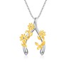 Daisy Chain 925 Sterling Silver Wish Bone Pendant Daisy Pendant