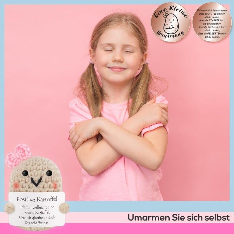 Tixlux Pocket Hug Positive Potato, Creative Knitting Wool Potato Doll