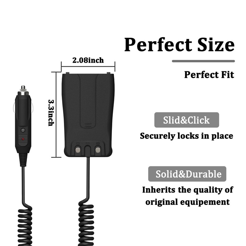 BAOFENG BF-888S Battery Eliminator Car Charger Compatible with BF-777s BF-666s