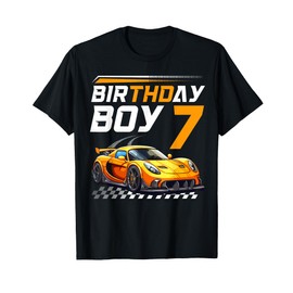 Birthday Boy 7 years Race Car 7th Birthday Racing Car T-Shirt
