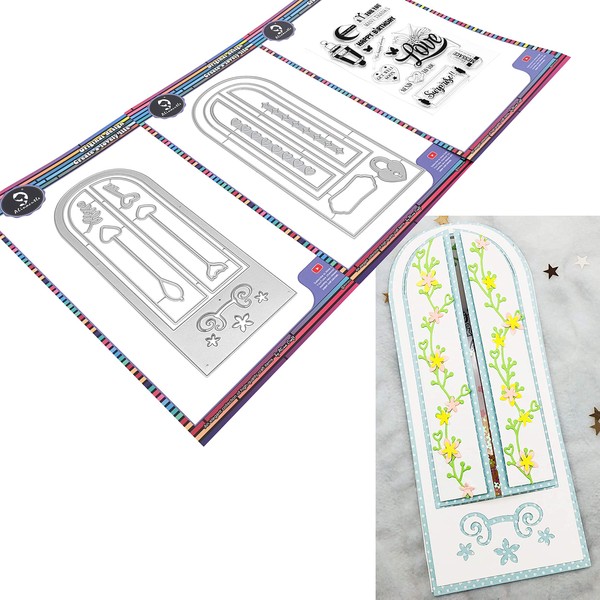 Alinacutle Slimline Card Frame Vintage Window Die Cut and Clear