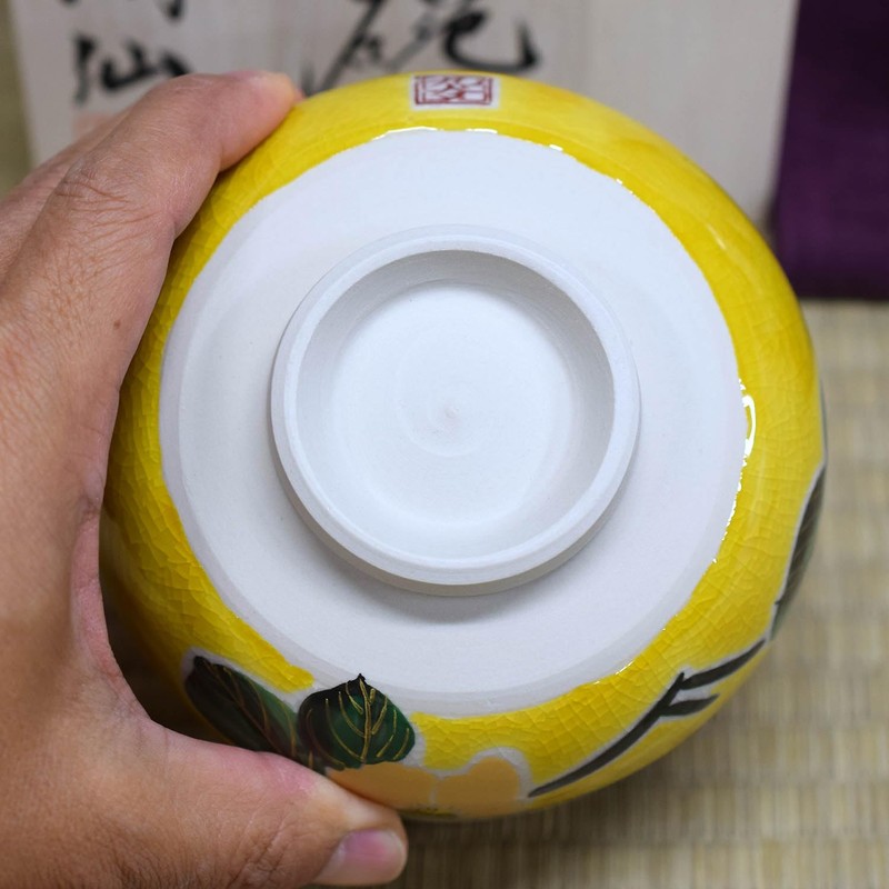 Matcha Bowl, Pottery, Kutani Ware, Matcha Rice Bowl, Yoshidaya Gold