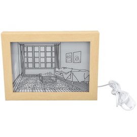 LED Light Painting USB Plug 3 Light Modes Brightness Adjustable LED Decorative Light Painting Bedside Picture S