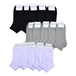 Men's Basic Daily Ultra-Mini Ankle Socks Solid Dark Gray (5 Pairs) FREE SIZE