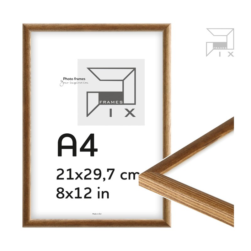 Pix FRAMES A4 Wooden Photo Frame, Frame with Acrylic Glass