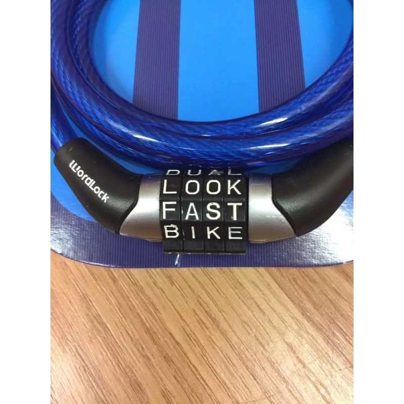 WordLock 4' x .32" Blue Flexible Steel Cable Word Combination