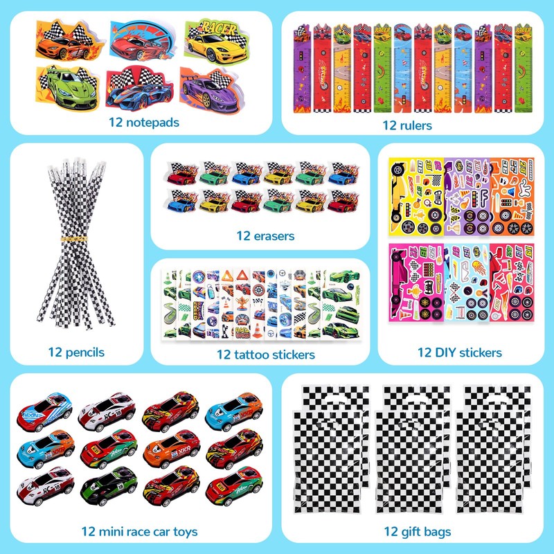 Vanblue 96 Pcs Race Car Party Favors Hot Car Goodie