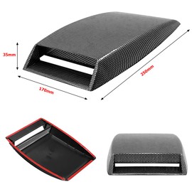 JNNJ Universal Car ABS Decorative Airflow Intake Shovel, Turbo Bonnet Vent Cover Hood, Hood Air Vent Modified Accessories (Carbon Fibre)