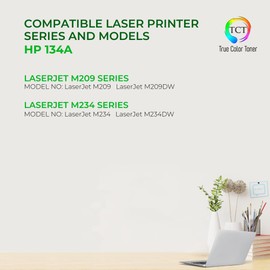 TCT Premium Compatible Toner Cartridge Replacement for HP 134A W1340A Black Works with HP Laserjet M209 M209dw M209dwe MFP M234 M234dwe Printers (1,100 Pages)
