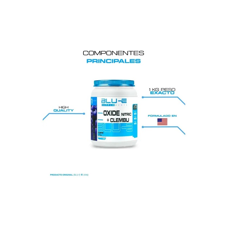 Óxido Nítrico + Clembuterol Blu-e 1 Kg Pre-entreno Full