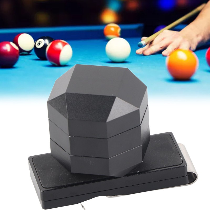 Aluminum Cue Chalk Holder Clip Octagon Universal 3 Layers Billiard
