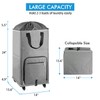 Laundry Hamper with Wheels, Bukere Large Rolling Laundry Basket with