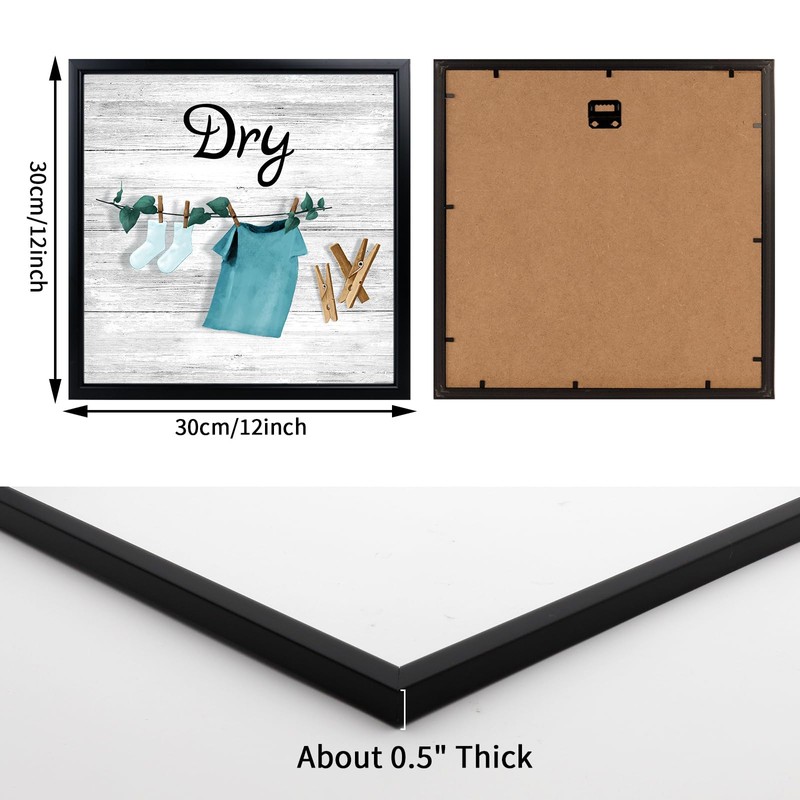Artmyharbor 4 Pieces Wash Dry Fold Repeat Laundry Wall Art