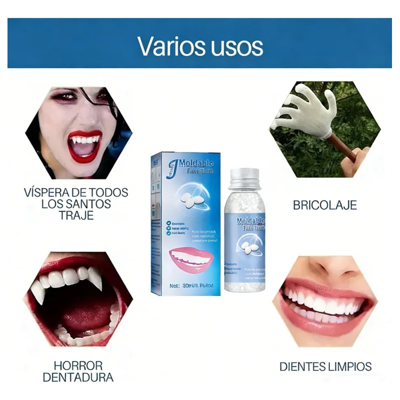 3pcs Perlas Reparación Dientes Postizosdientes Gránulos 30ml