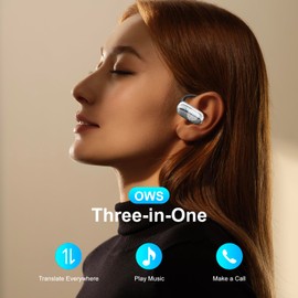 AI Language Translator Earbuds,OWS 3 in 1 Translation Earbuds Real Time 150 Languages& Accents&10 Language Offline Pack,Black