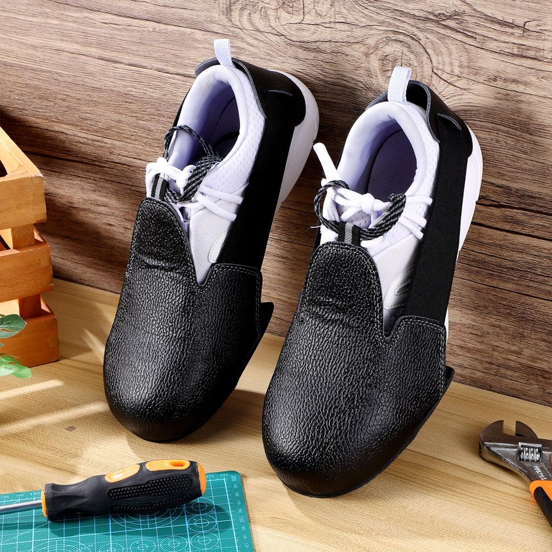 NUOBESTY Safety Shoe Covers, Anti-Smash Leather Overshoes with Slip-Resistant Sole,