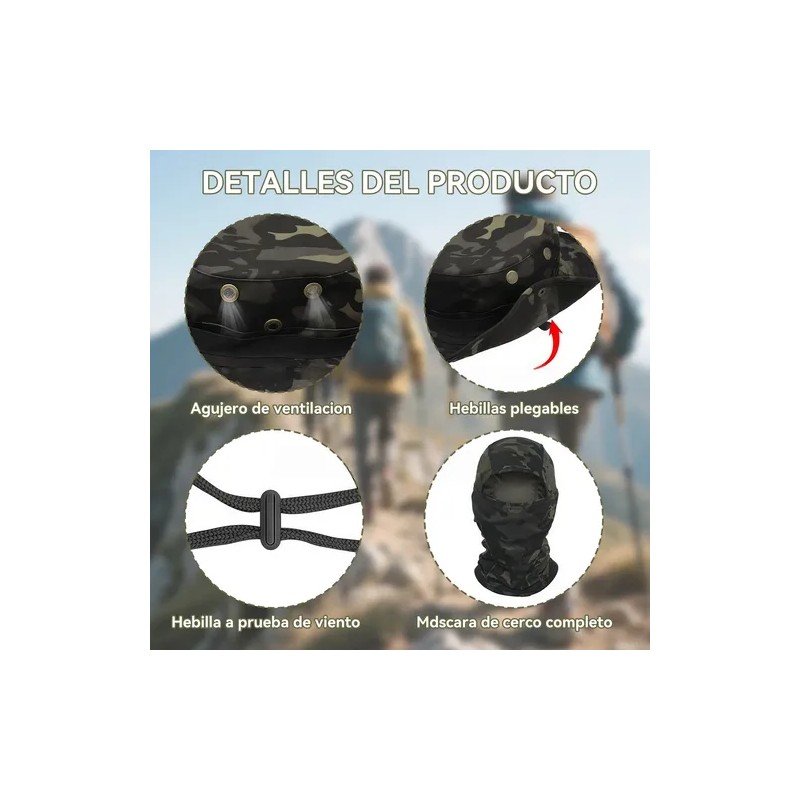 Sombrero Táctico Sol Protector Con Pasamontañasmangatoalla
