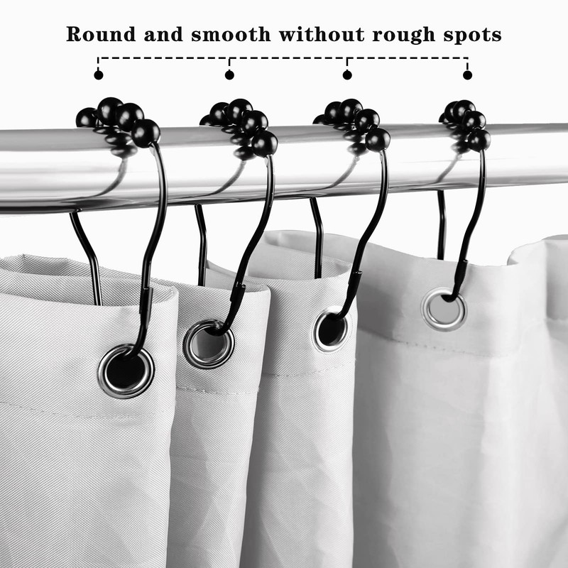 LIHAO 12 x Shower Rings Shower Curtain Hooks Stainless Steel
