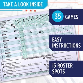 Murray Sporting Goods Classic Basketball Scorebook - 35 Games Green Score Keeper Book | Stat Tracker Scoresbook for Youth Basketball