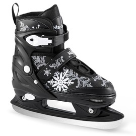 TaroKitc Snowflake Ice Skates for Kids Boys Girls, Fun Beginner Ice Skating Shoes for Outdoor and Rink, 4 Sizes Adjustable Skates, Soft and Comfortable Lining Ice Skating Shoes 5-12 Beginner and Youth
