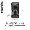Proctor Silex Front Fill Compact 12 Cup Coffee Maker Glass