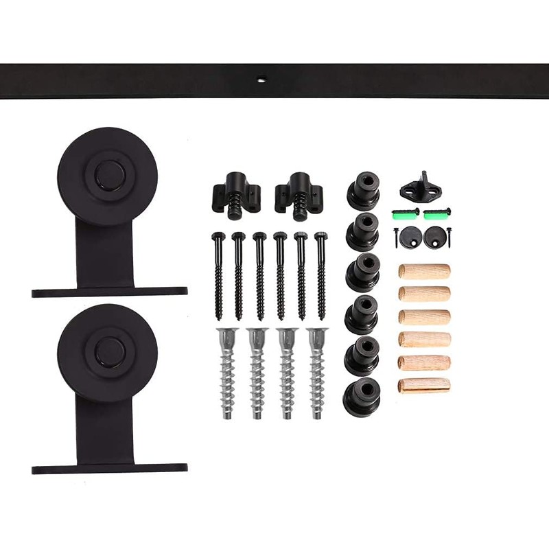 CCJH 5FT Sliding Track Barn Door Hardware Kit for Single