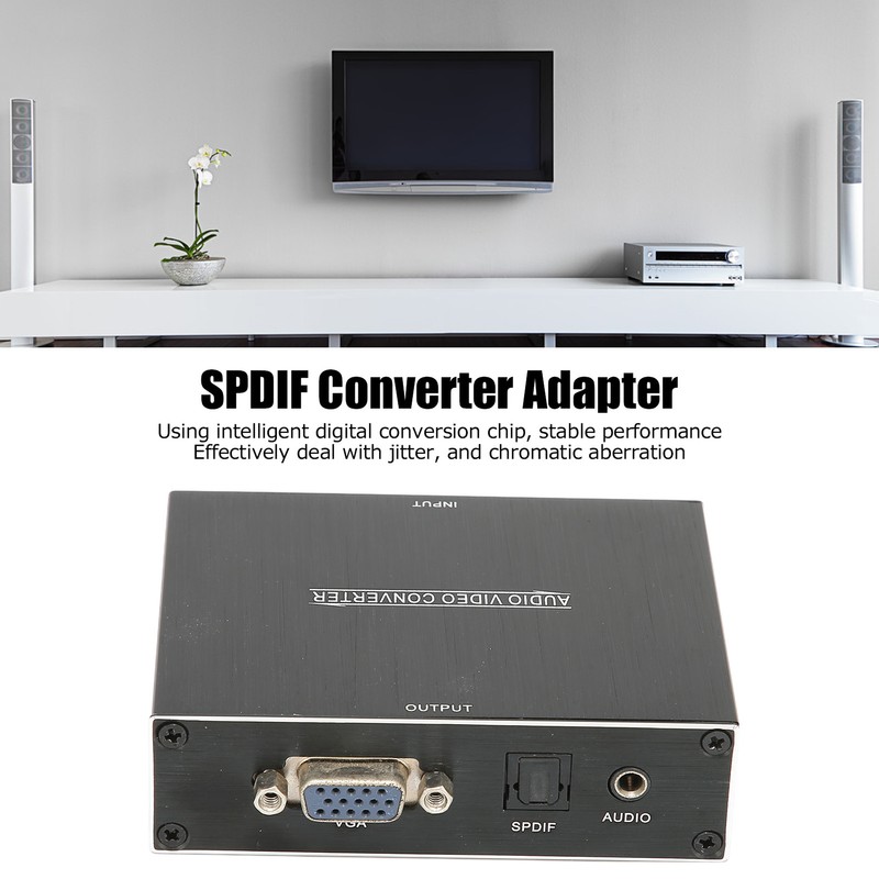 ANQM615 HD Multimedia Interface to VGA Optical SPDIF Converter Adapter