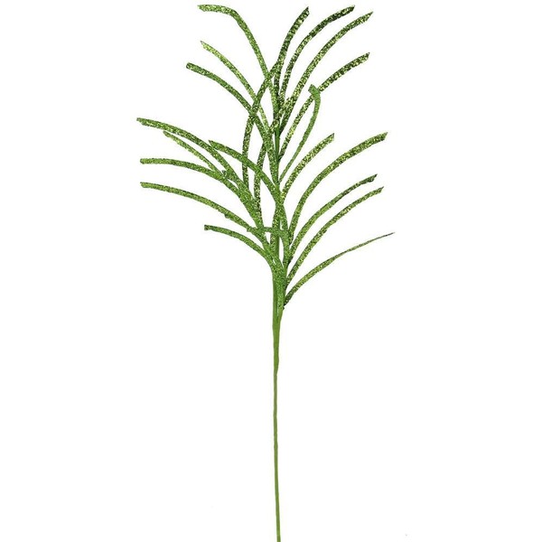 Glittered Paper Grass Spray, 31 Inches, Lime Green, Decorative Floral