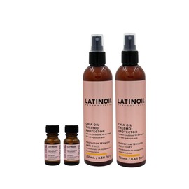 Latinoil Protección Calor Total Kit/Thermo Protector 250 ml, Chia Oil Hair Treatment de 12 ml