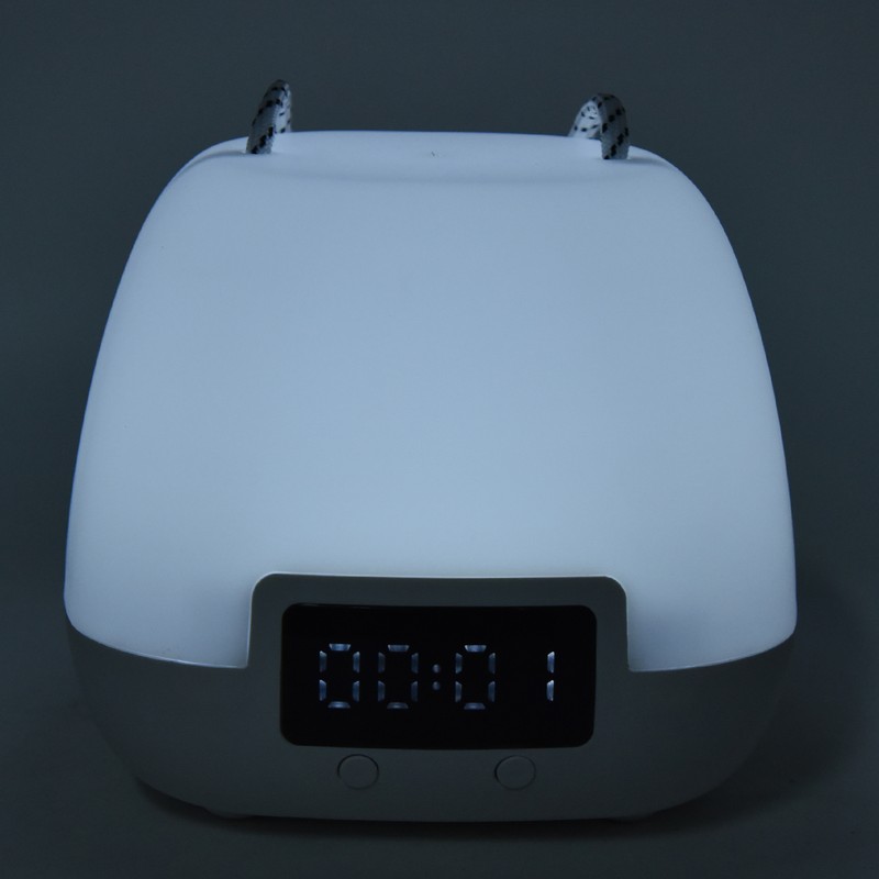 Remote Control Night Light Adjustable LED Portable Bedside Clock Lamp