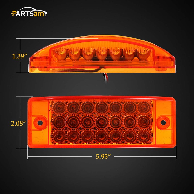 Partsam 10x 6 Rectangle Amber Led Side Marker and Clearance