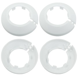 Marvexi 4PCS 1 1/2 Inch Outer Diameter Flange Water Pipe Cover Decoration, 40MM White PP Plastic Escutcheon Water Pipe Drain Line Cover for Wall Pipes Tube Decoration