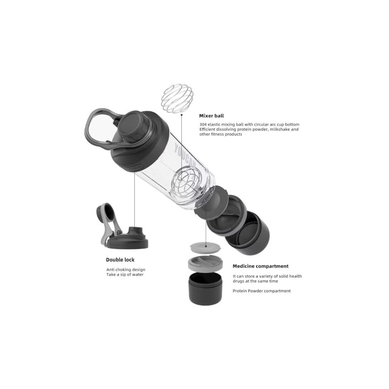21oz Protein Shaker Bottle with Storage Compartment