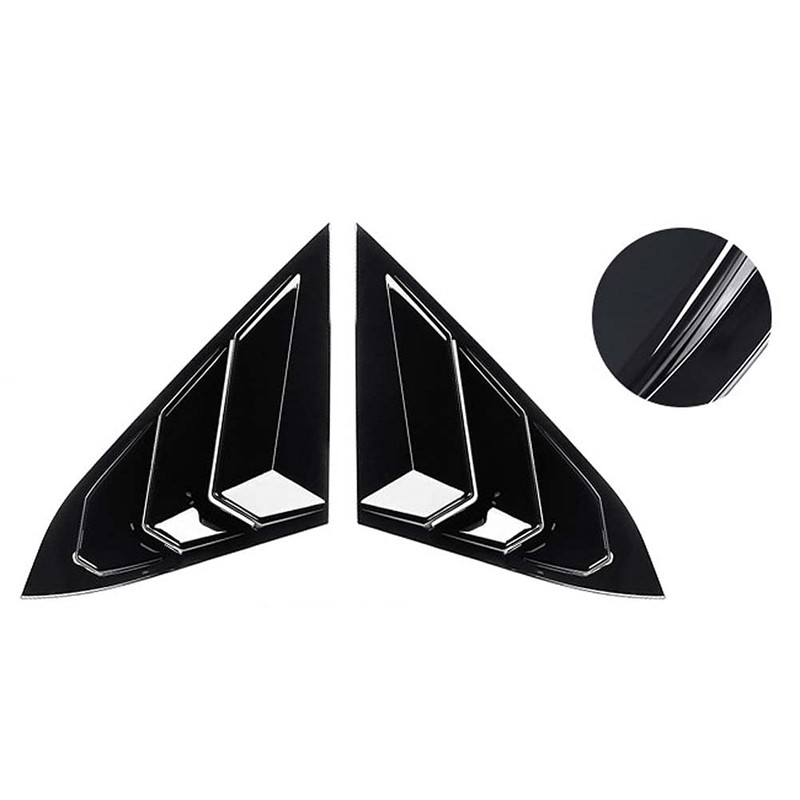 Black Racing Style Rear Side Window Louvers Air Vent Scoop