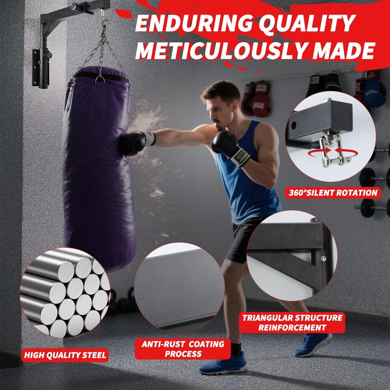 Pvrud Heavy Bag Hanger Wall Mount Punching Boxing Bag Bracket