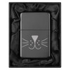 Lighter in Black Silk Lined Gift Box Cat Face Whiskers